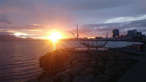 Sun Rise Over The Sun Voyager In Reykjavik Iceland At 630 Am Travel