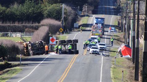 Road Remains Closed Hours After Fatal Crash Involving Logging Truck And