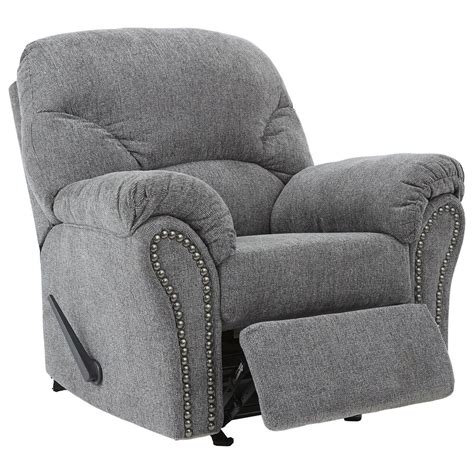 Signature Design By Ashley Allmaxx Rocker Recliner In Pewter Nebraska