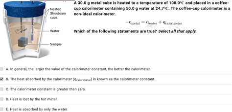 Solved A 300 G Metal Cube Is Heated To A Temperature Of 10009Â°c And