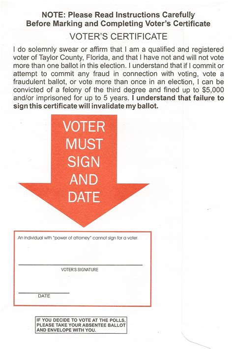 Voters Certification With Dry Seal Certify Letter