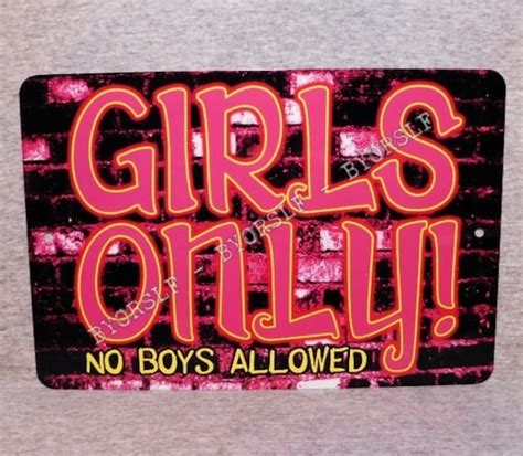 Metal Sign Girls Only No Boys Allowed Teenager Girly Door Etsy