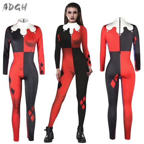 sexy cosplay costumes suicide squad harley jumpsuit quinn spandex zentai catsuit halloween women