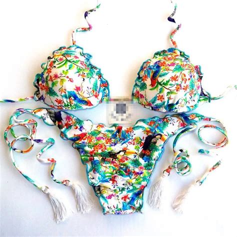 Bikinis Women Print Floral Swimsuits Brazilian Push Up Bikini Set