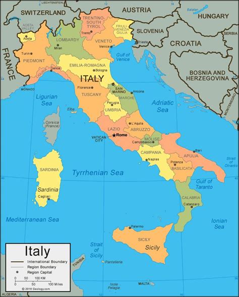 Italie Carte Montrez Moi Une Carte De Litalie Sud De Leurope Europe