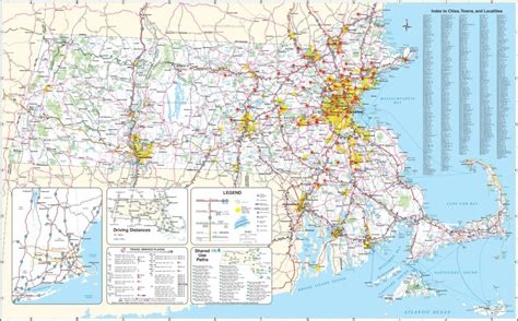 Large Detailed Map Of Massachusetts With Cities And Towns Roman Music
