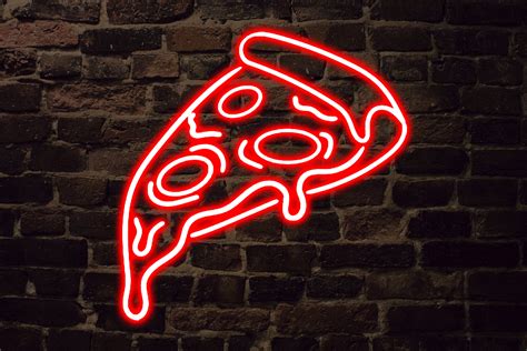 Pizza Slice Neon Sign Pizza Led Light Sign Food Neon Sign Etsy