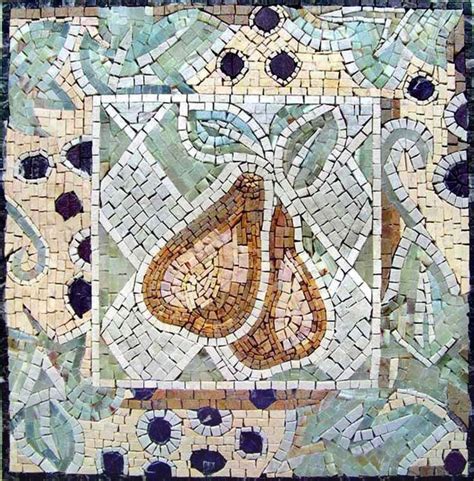 Yellow Pears Fruit Mosaic Pattern Tile Etsy