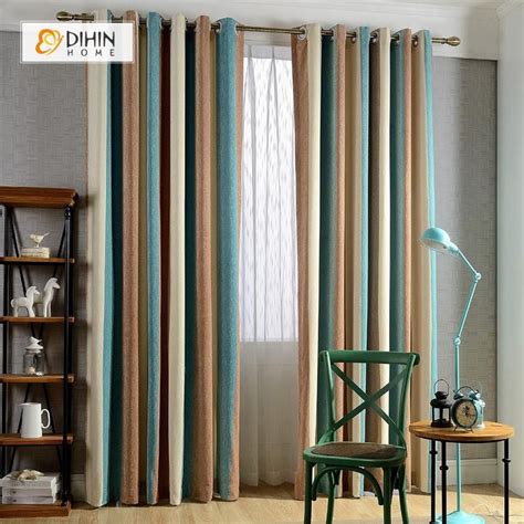 Want living room curtains ideas to make a statement instead? DIHIN HOME Three Warm Color Printed，Blackout Grommet ...