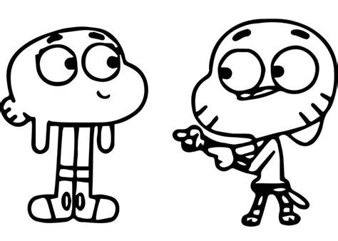 Darwin And Gumball Watterson Coloring Page Download Print Or Color