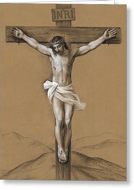 Christ Crucified Drawing By Svitozar Nenyuk