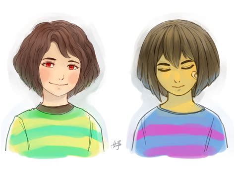 Undertale Frisk And Chara Undertale Art Frisk Different Hairstyles