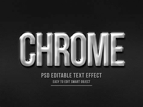 Premium Psd Silver Chrome 3d Style Text Effect