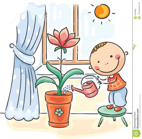 The house of flowers parents guide. Child Helping Parents With The Housework - Watering ...