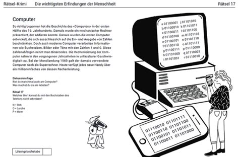 Rätsel Krimi Die Wichtigsten Erfindungen Der Menschheit Zum Selber