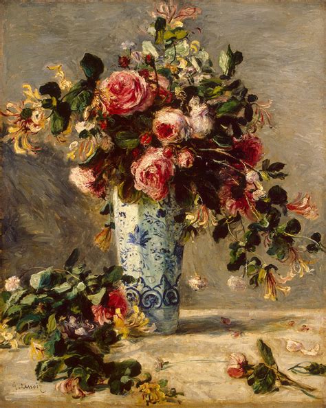 Roses And Jasmine In A Delft Vase Pierre Auguste Renoir Endless