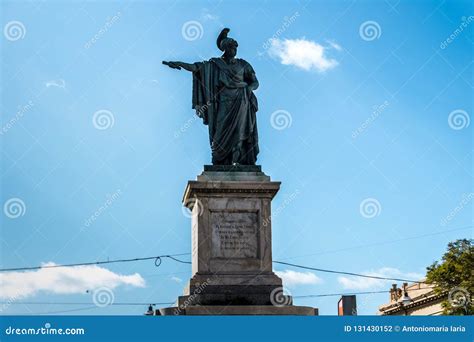 Monument Zu Carlo Felice Cagliari Sardinien Italien Stockfoto Bild