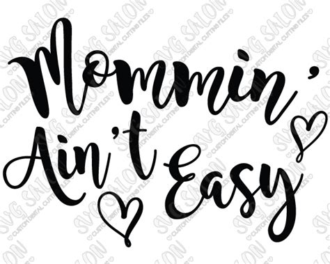 Custom personalized text font name decal sticker compatible with yeti rtic tumbler cup, laptop, phones, and vehicles (glitter colors available). Mommin' Ain't Easy Custom DIY Vinyl Mother's Day Sign ...