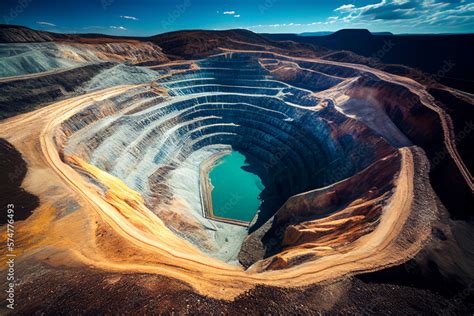 Open Pit Mine Aerial View Biggest In The World Drone View Canyon