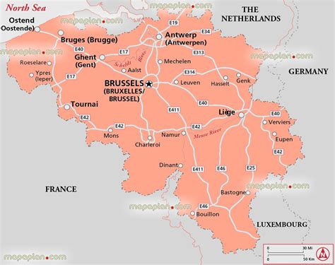 Brussels Top Tourist Attractions Map Brussels Location On The Map Of