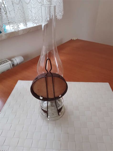 Lampa Naftowa Z Lusterkiem Szklany Zbiornik Z Knotem Bia Ystok