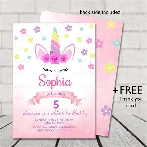 unicorn party invitation printable file unicorn birthday