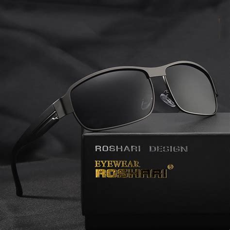 Roshari A64 Hd Polarized Men S Sunglasses Anti Glare Driving Metal Glasses Shopee Philippines