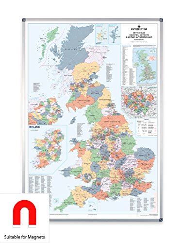 Buy Counties Uk Wall Laminated With Aluminium Frame And Magnetic Backing