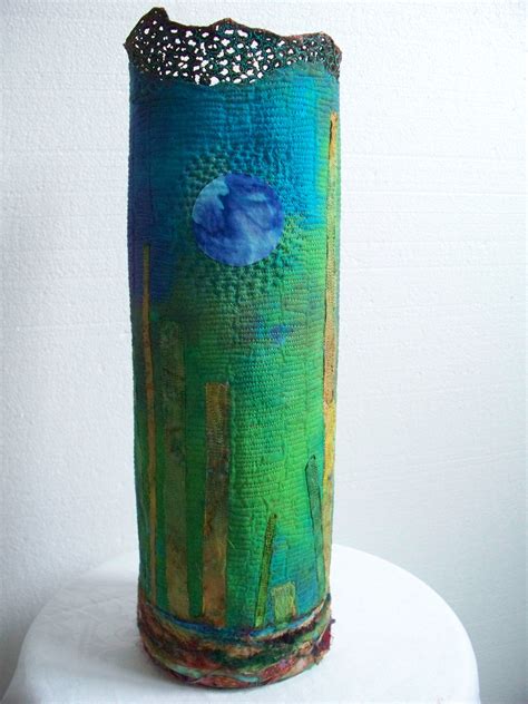 Fabric Vase Clearcut Fiber And Textile Art Fiber Art Textile