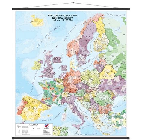 Mapa burzowa polski, europy i świata. AKTUALNA Mapa Europy Kodowa 1:3100000 140x120 FVat ...