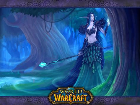 Mundo De Warcraft Elfo De La Noche Hembra Fondo De Pantalla De