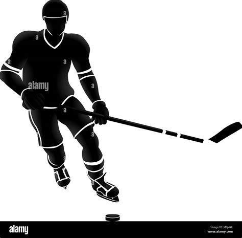 Ice Hockey Player Silhouette Stock Vector Image Art Alamy