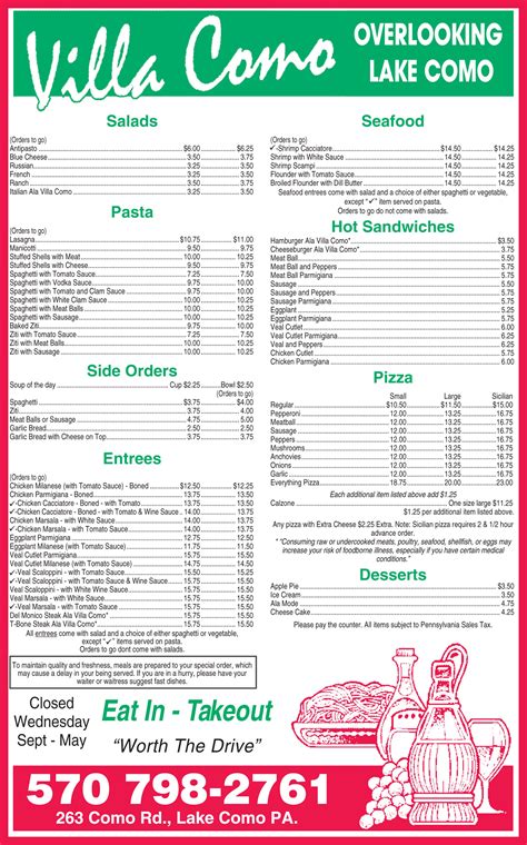 Doordash.com has been visited by 100k+ users in the past month Villa Como Menu | Lake Como, PA