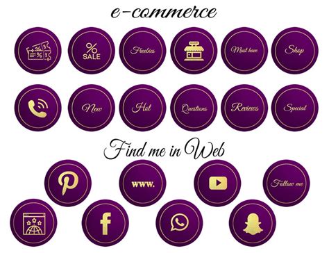 70 Purple Gold Instagram Highlight Icons Story Highlight Etsy