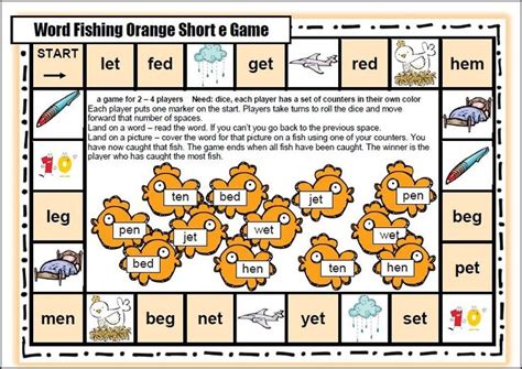 printable short vowel board games google search