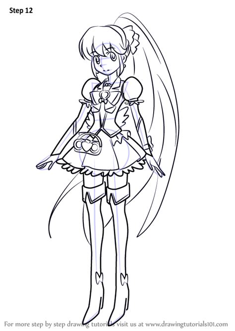 Learn How to Draw Cure Lovely from Pretty Cure (Pretty Cure) Step by