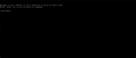 Ubuntu busybox initramfs как исправить
