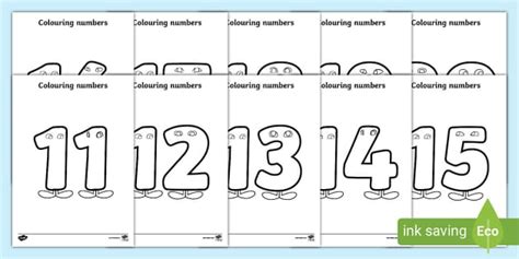 Free Colouring Page By Numbers 11 20 Twinkl Numeracy Kindergarten