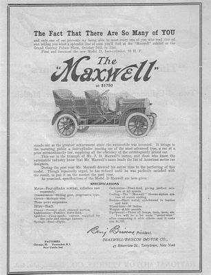 Classic Ads - Old Car Ads Maxwell Briscoe - classic Briscoe car ads.