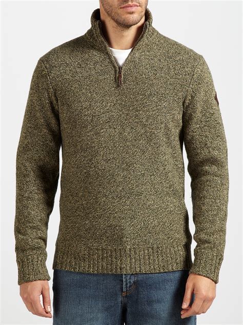 Timberland Lambswool Donegal Half Zip Sweater In Brown For Men Lyst