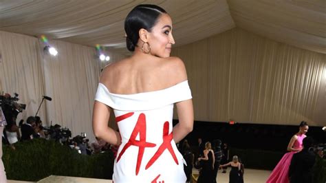aoc caused a stir with her statement making met gala gown cnn