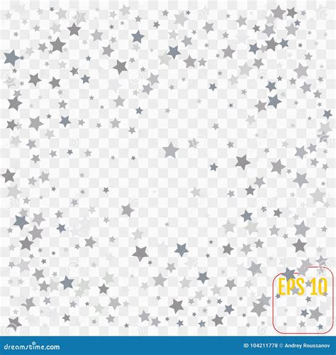 Silver Stars On Transparent Background Abstract Background Stock
