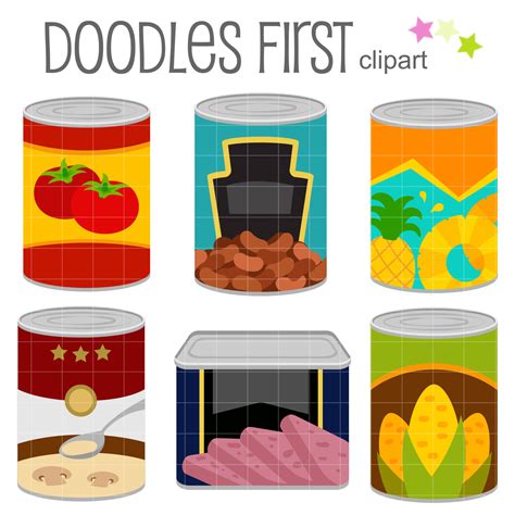 Canned Food Clip Art Set Daily Art Hub Graphics Alphabets And Svg