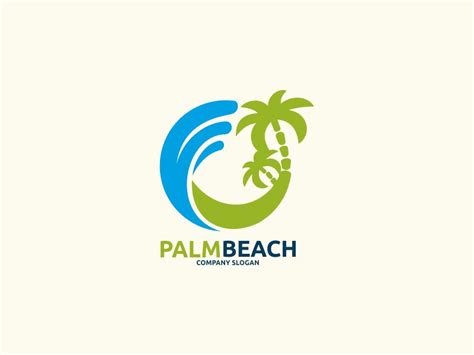 Palm Beach Logo Creative Illustrator Templates Creative Market