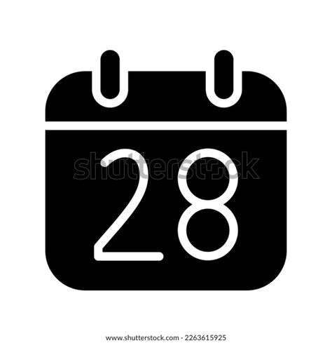 Silhouette Calendar 28 Date Isolated Vector Stock Vector Royalty Free