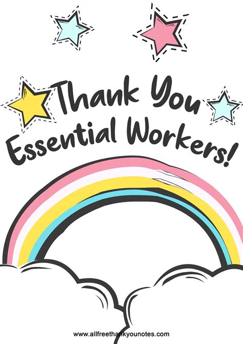 Thank You Essential Workers All Free Thank You Notes