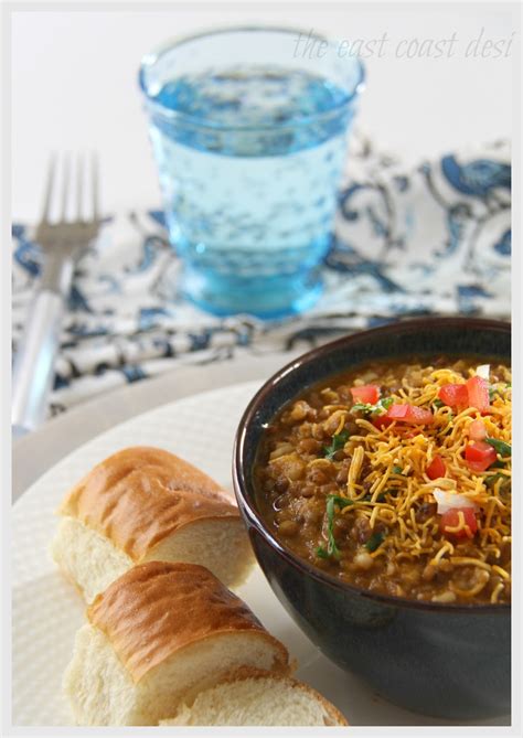 Misal pav is a popular mumbai street food of sprouts curry topped with onions, tomatoes, farsan 15. the east coast desi: Quick Misal Pav (Delicious Moth beans ...