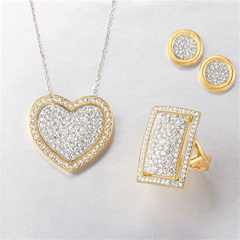 210 Ct Tw Pave Diamond Heart Pendant Necklace In 14kt Two Tone Gold
