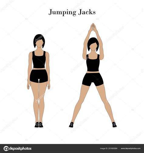 Jumping Jacks Exercise Workout Stock Vector Image By ©parkhetagmail