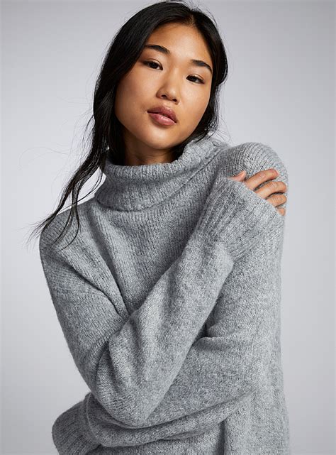 loose turtleneck sweater twik shop women s turtlenecks and mock necks simons